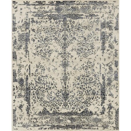 Loloi 2 ft. x 3 ft. Pearl Rectangular Shape Hand Knotted Area Rug- Heather Gray and Navy PEARPU-02HGNV2030